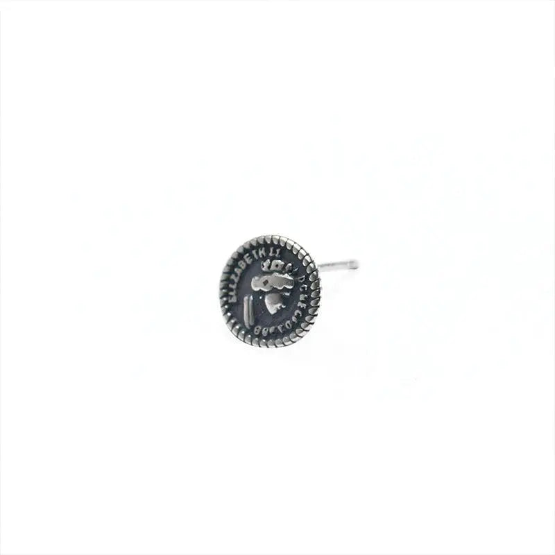 Portrait Coin Stud Earrings ArtsKoreanMan