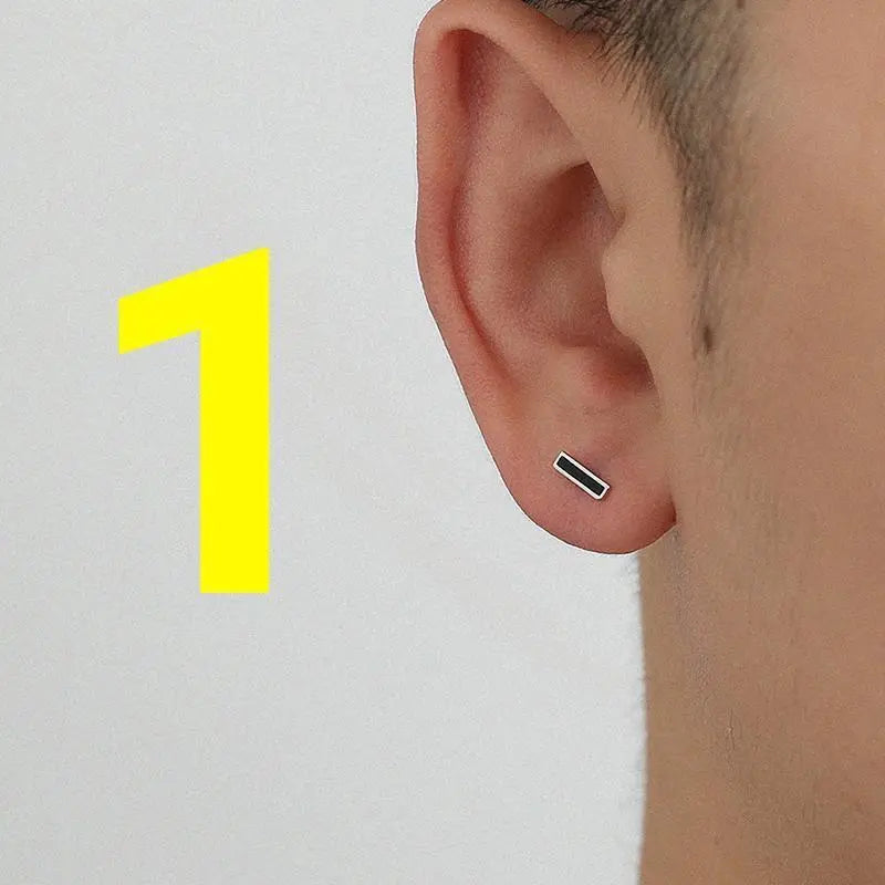 Rectangle Ear Studs ArtsKoreanMan