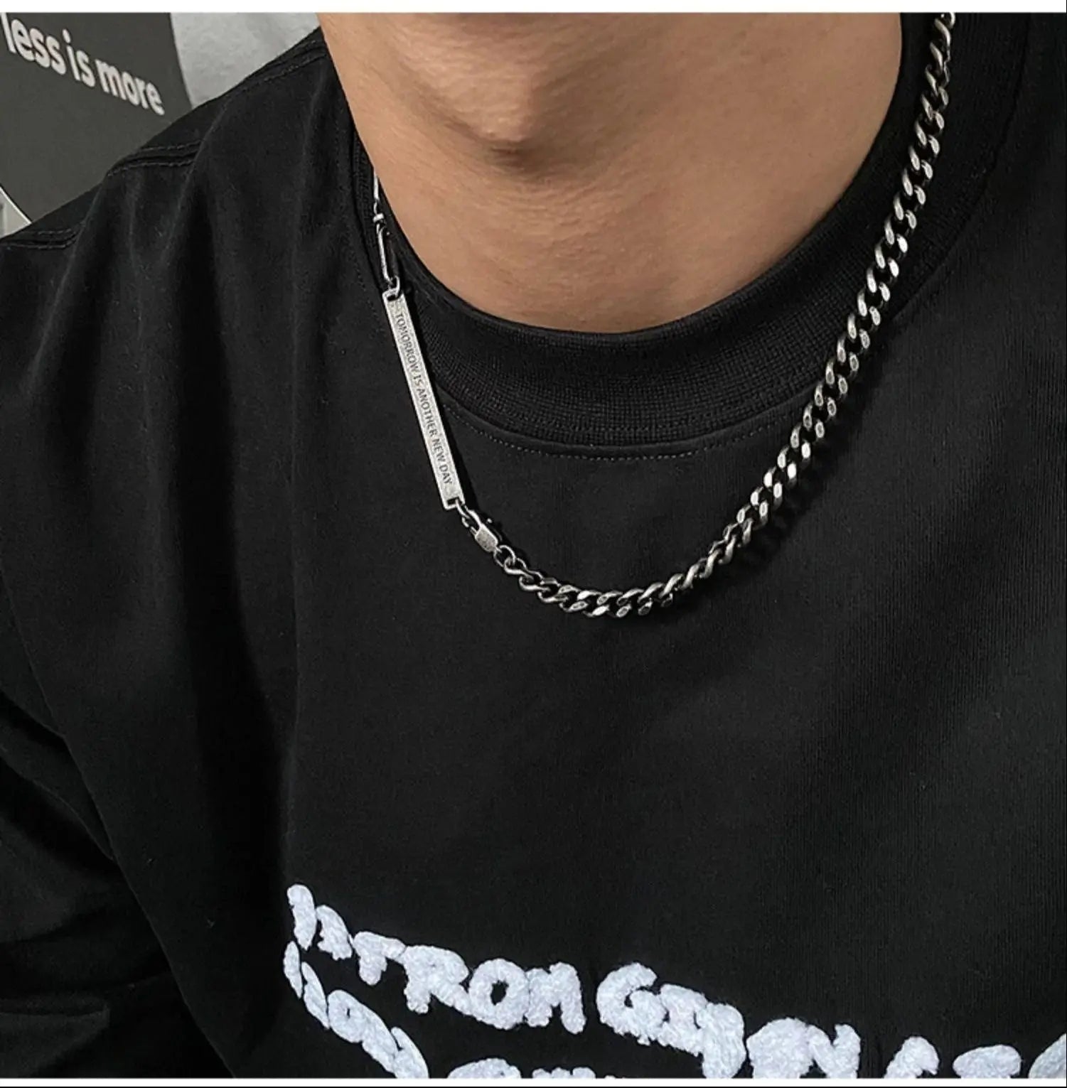 Rectangular Bar Necklace ArtsKoreanMan