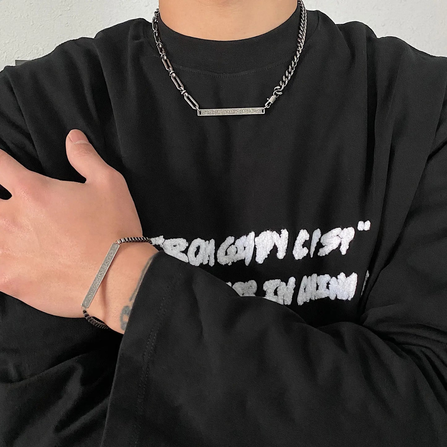 Rectangular Bar Necklace ArtsKoreanMan