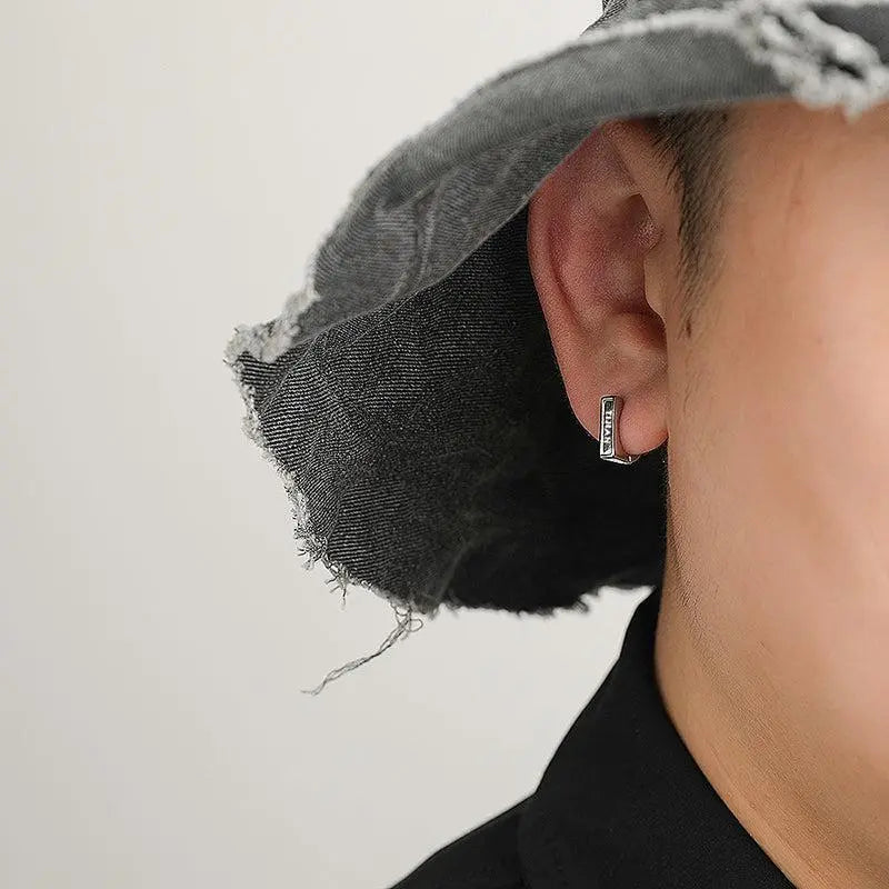Rectangular Ear Buckle Earrings ArtsKoreanMan