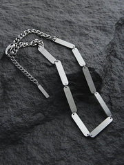 Rectangular Metal Bar Necklace ArtsKoreanMan