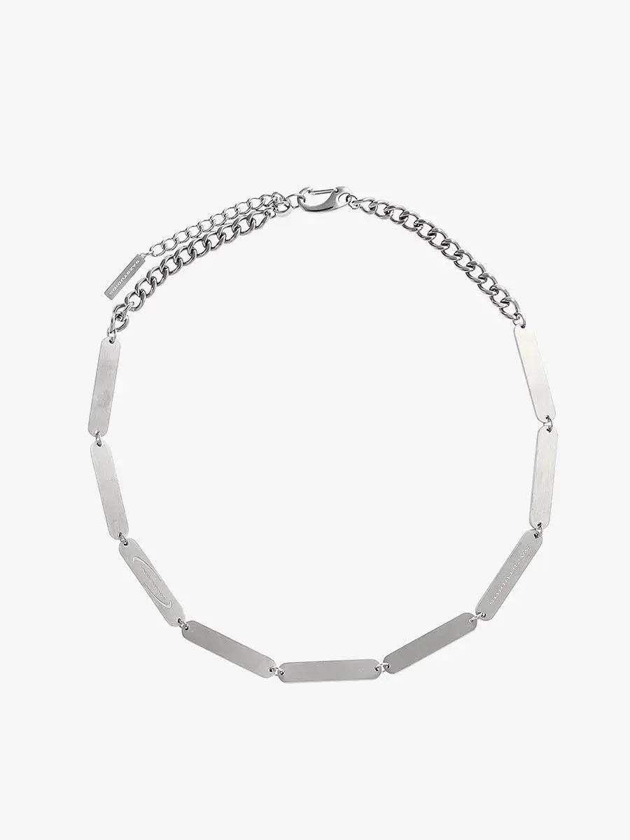 Rectangular Metal Bar Necklace ArtsKoreanMan