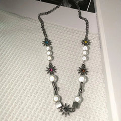 Reflective Pearl Stitching Necklace ArtsKoreanMan