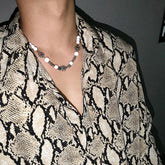 Reflective Pearl Stitching Necklace ArtsKoreanMan