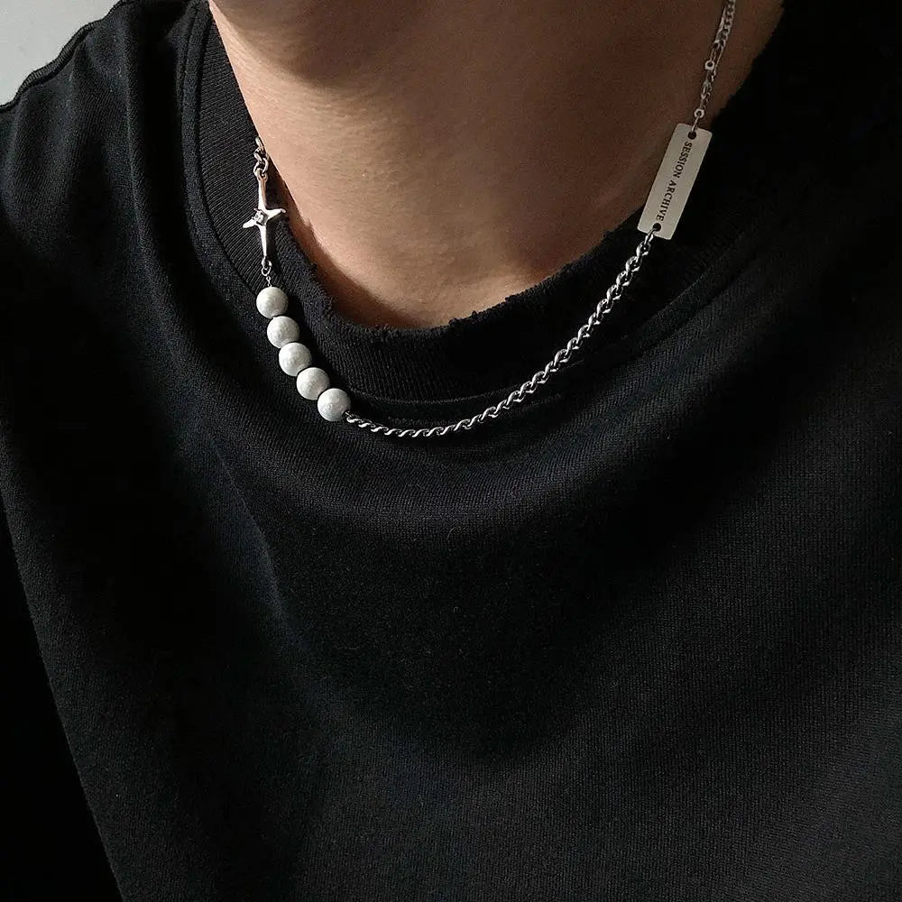 Reflective Pearl Necklace ArtsKoreanMan
