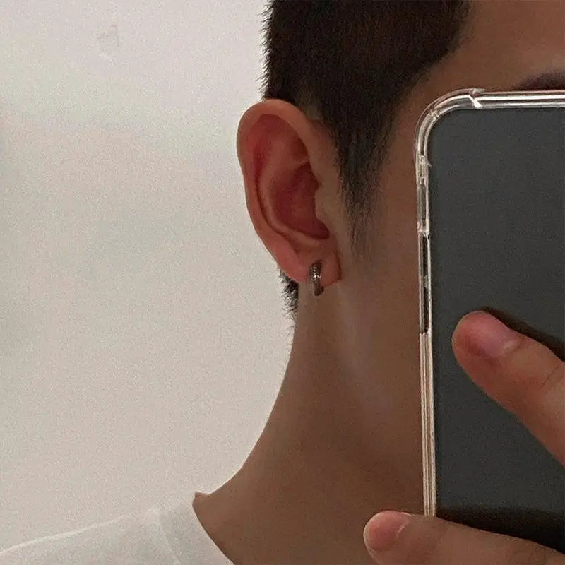 Retro Punk Hoop Earrings ArtsKoreanMan