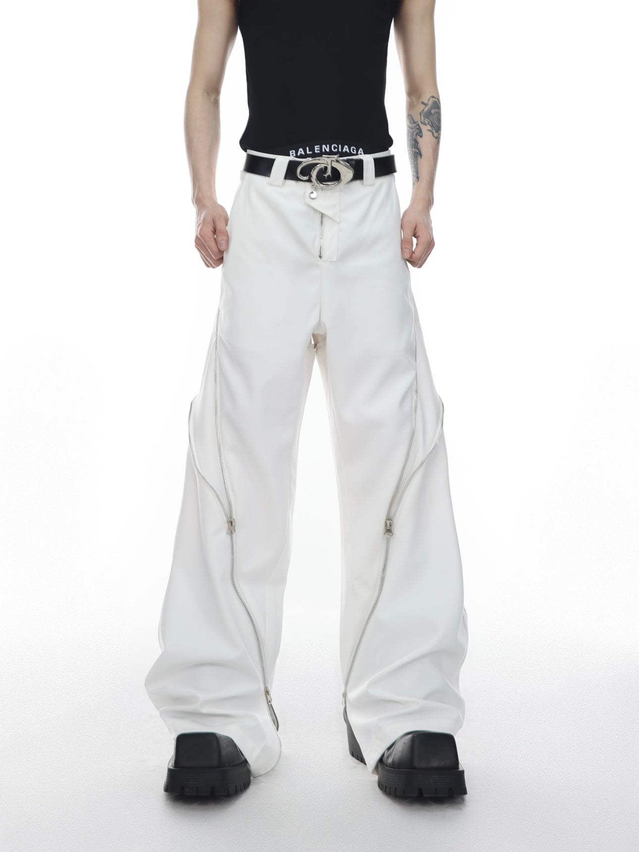Zippered Slit Flared Trousers ArtsKoreanMan