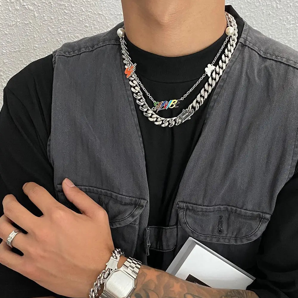 Silver Cuban Chain Necklace ArtsKoreanMan