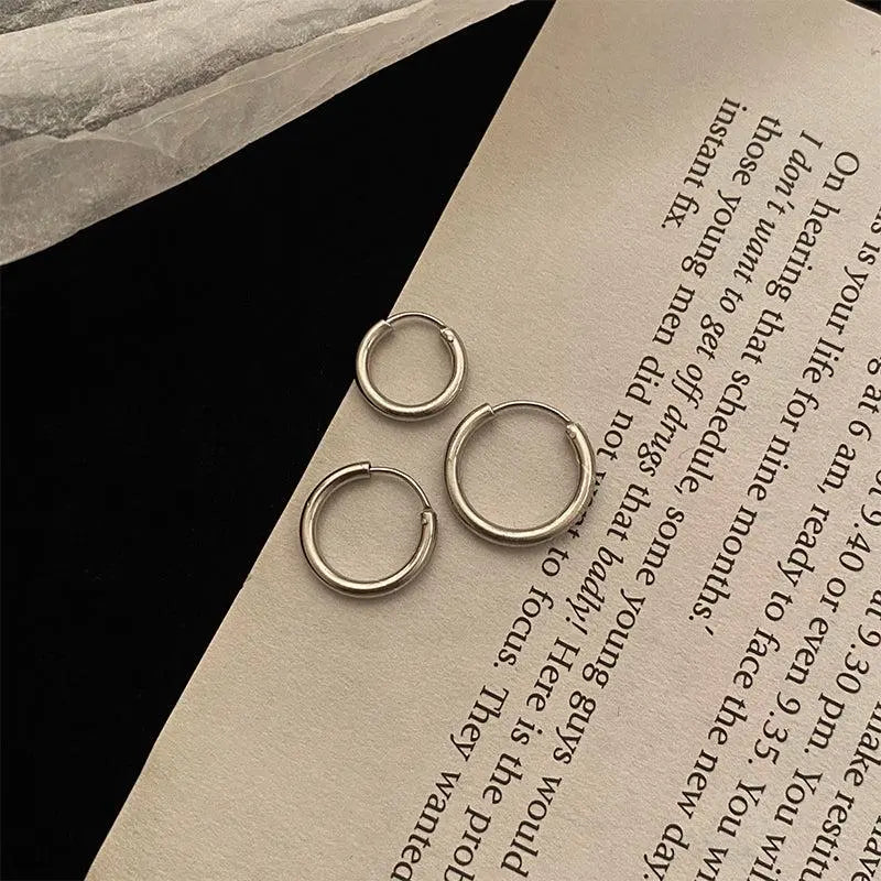 Silver Hoop Earrings ArtsKoreanMan