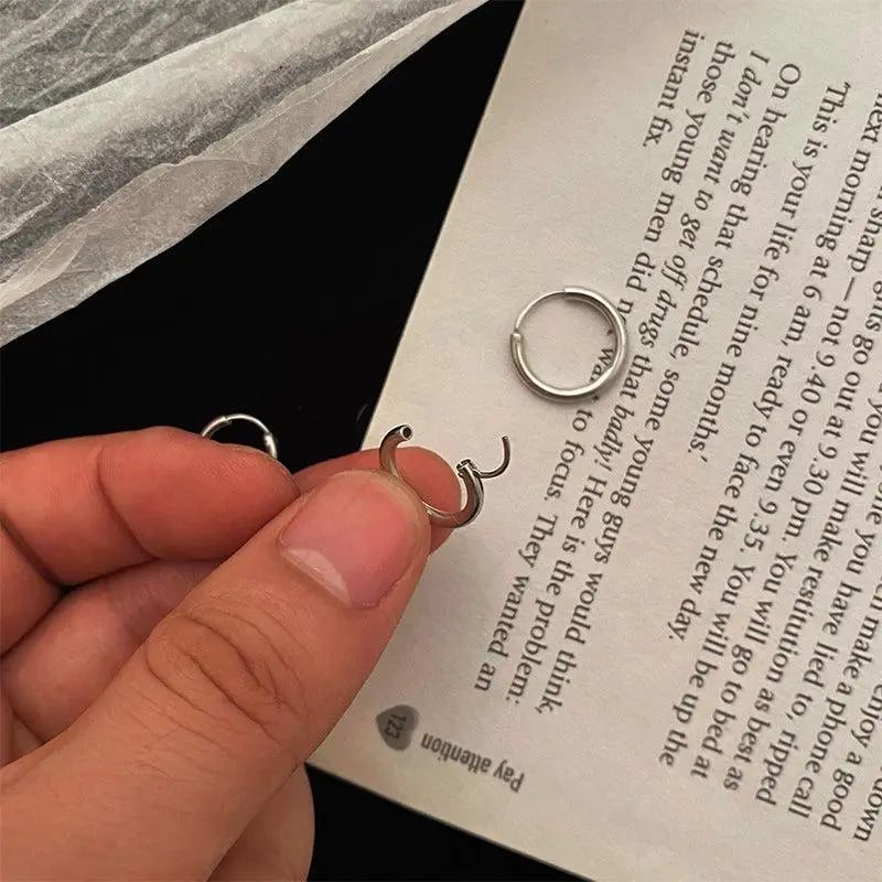 Silver Hoop Earrings ArtsKoreanMan