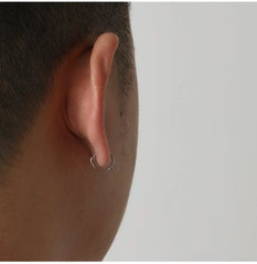 Silver Hoop Earrings ArtsKoreanMan