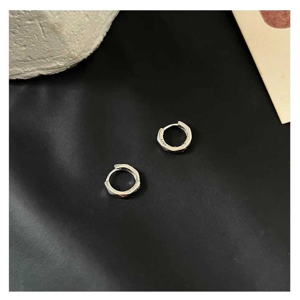 Silver Hoop Earrings ArtsKoreanMan