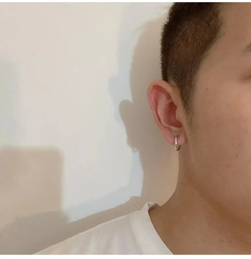 Silver Hoop Earrings ArtsKoreanMan