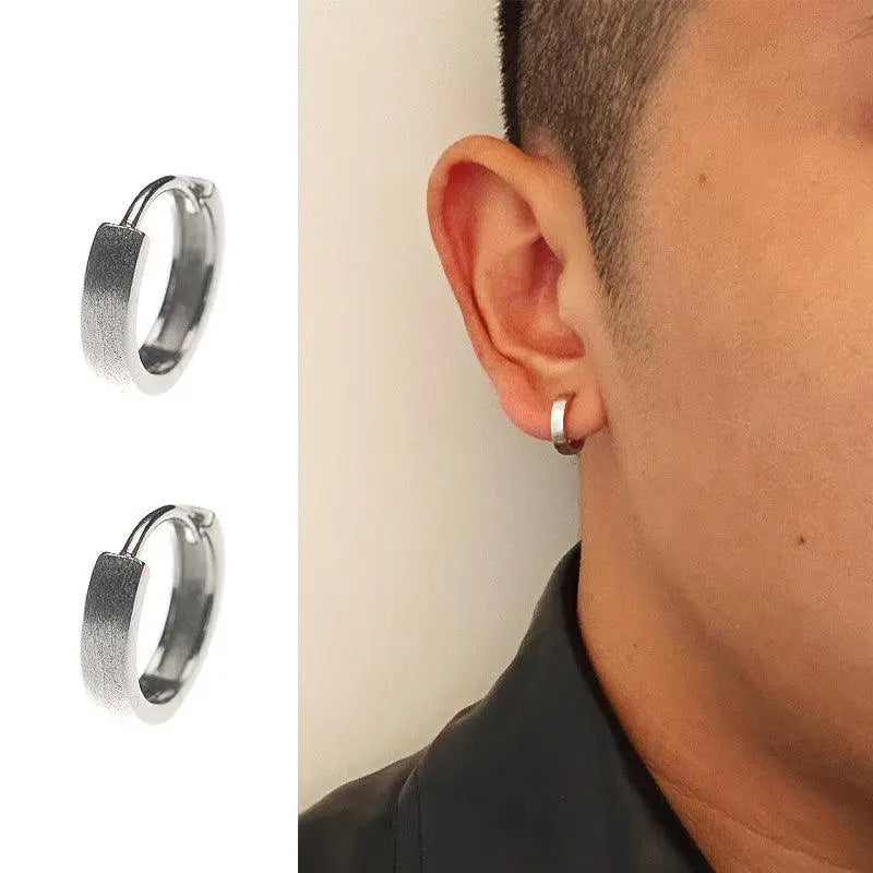 Silver Hoop Earrings ArtsKoreanMan