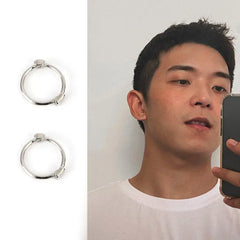 Silver Hoop Earrings ArtsKoreanMan