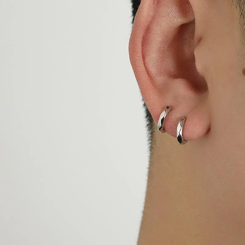Silver Hoop Earrings ArtsKoreanMan