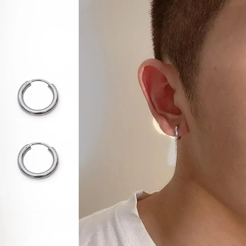 Silver Hoop Earrings ArtsKoreanMan
