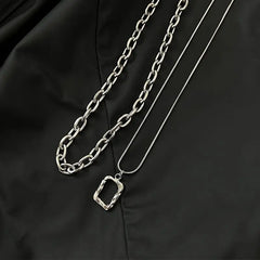 Silver Necklace Two Piece Set ArtsKoreanMan