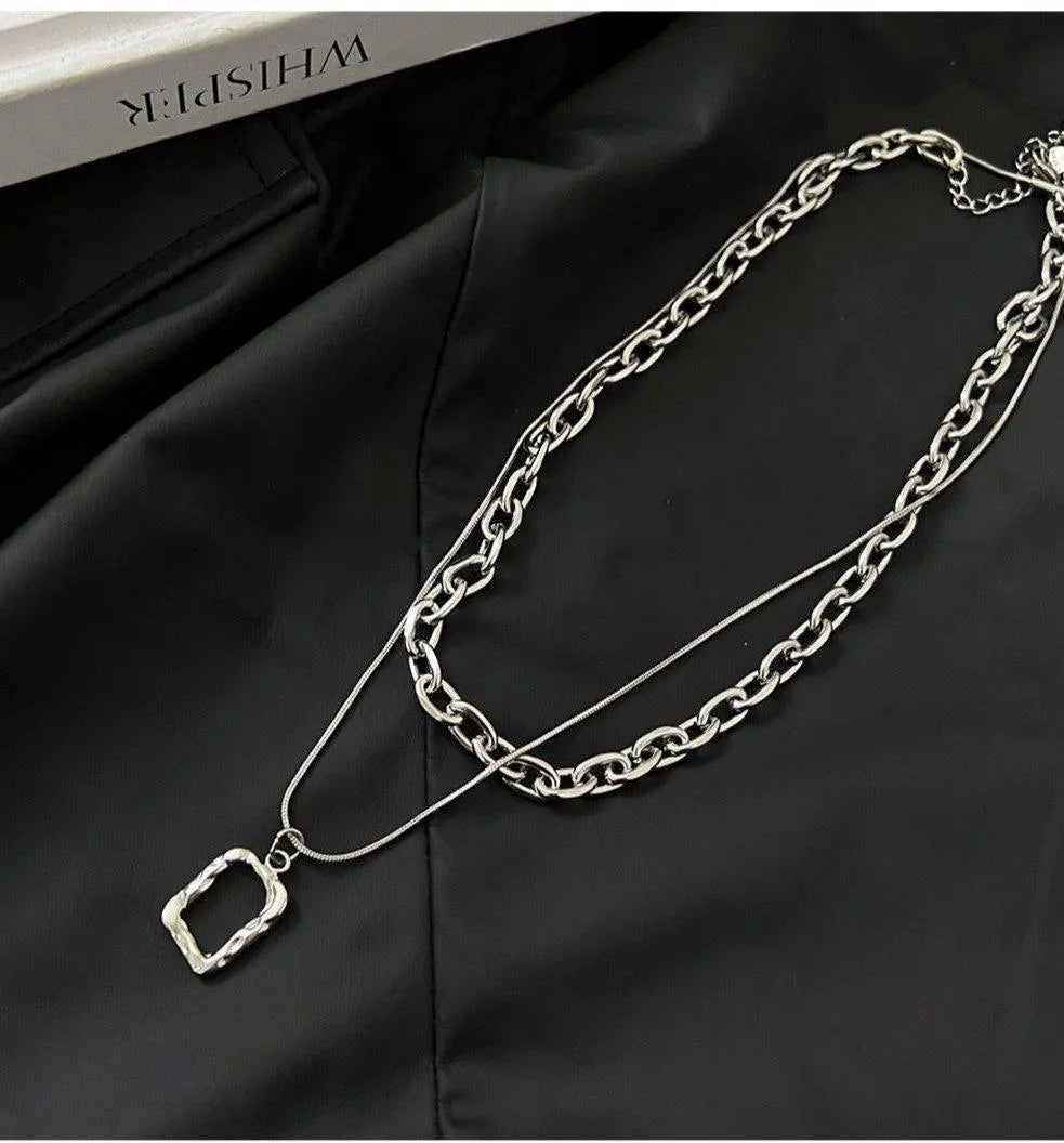 Silver Necklace Two Piece Set ArtsKoreanMan