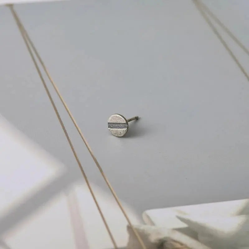 Silver Screw Ear Studs ArtsKoreanMan