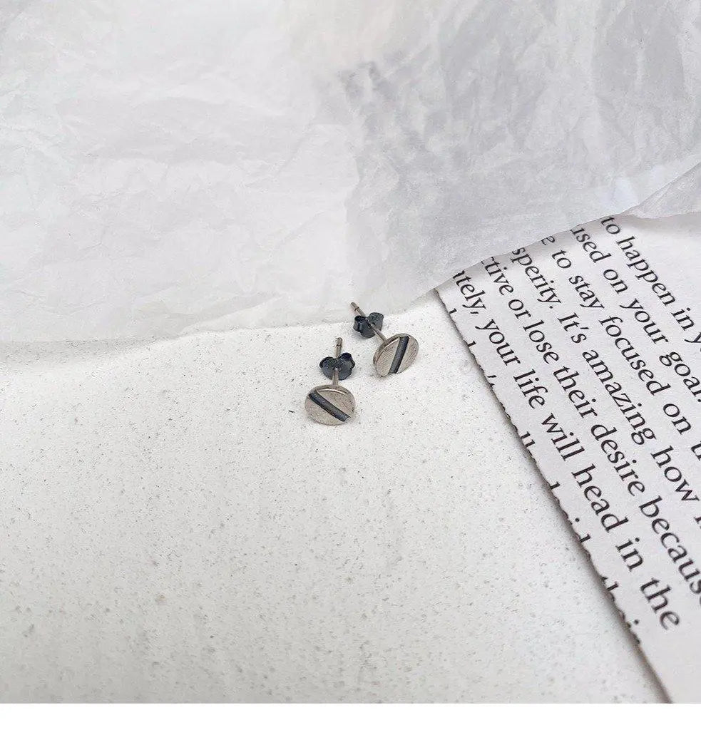 Silver Screw Ear Studs ArtsKoreanMan