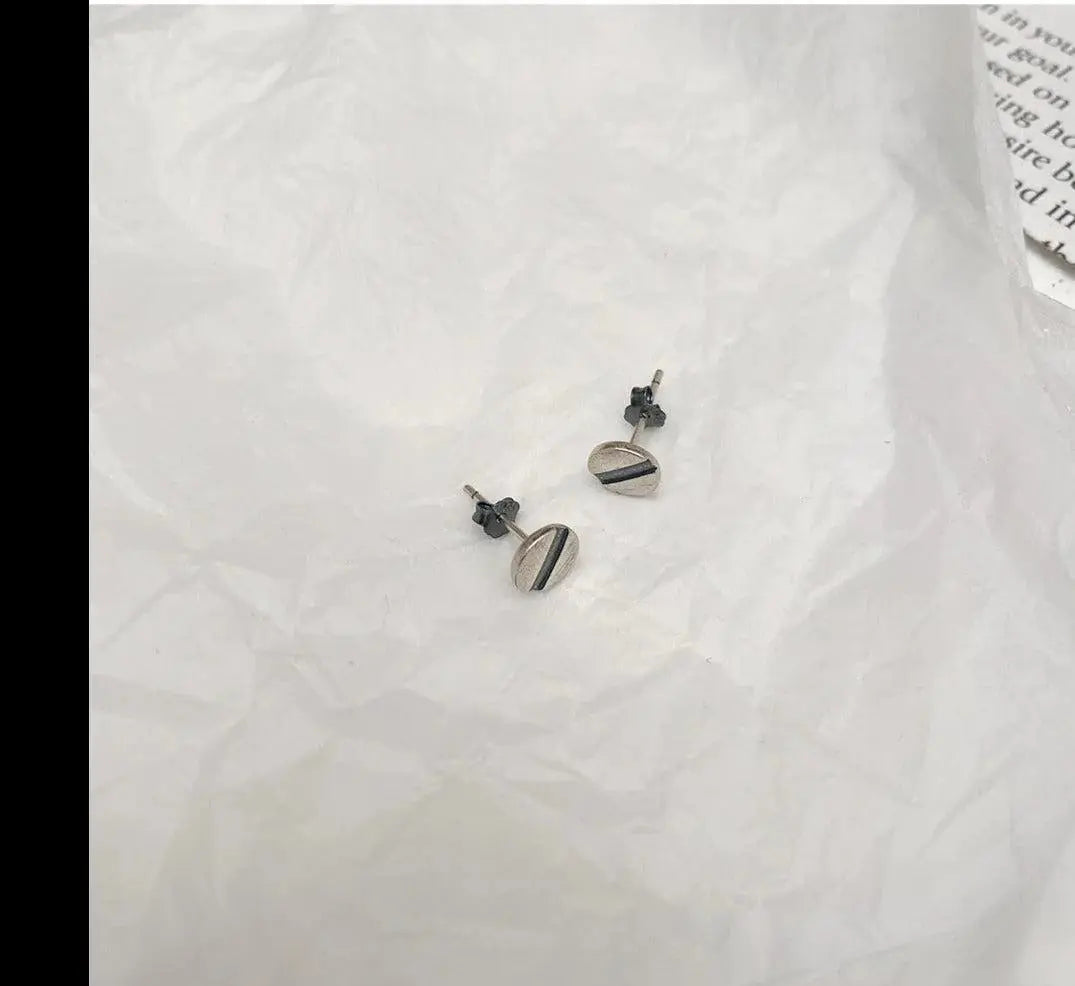 Silver Screw Ear Studs ArtsKoreanMan