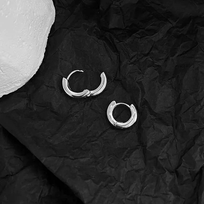 Silver Hoop Earrings ArtsKoreanMan