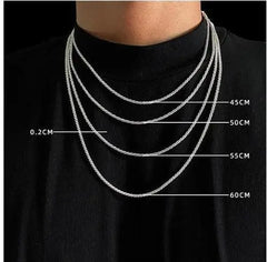 Sparkling Silver Chain Necklace ArtsKoreanMan