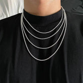 Sparkling Silver Chain Necklace ArtsKoreanMan