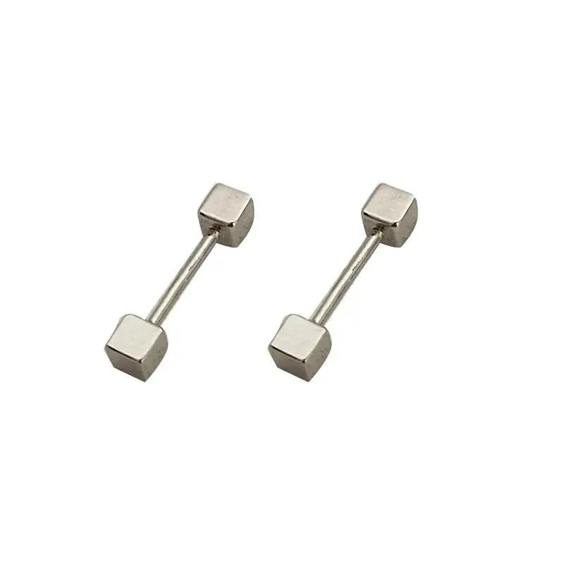 Spiral Square Ear Studs ArtsKoreanMan
