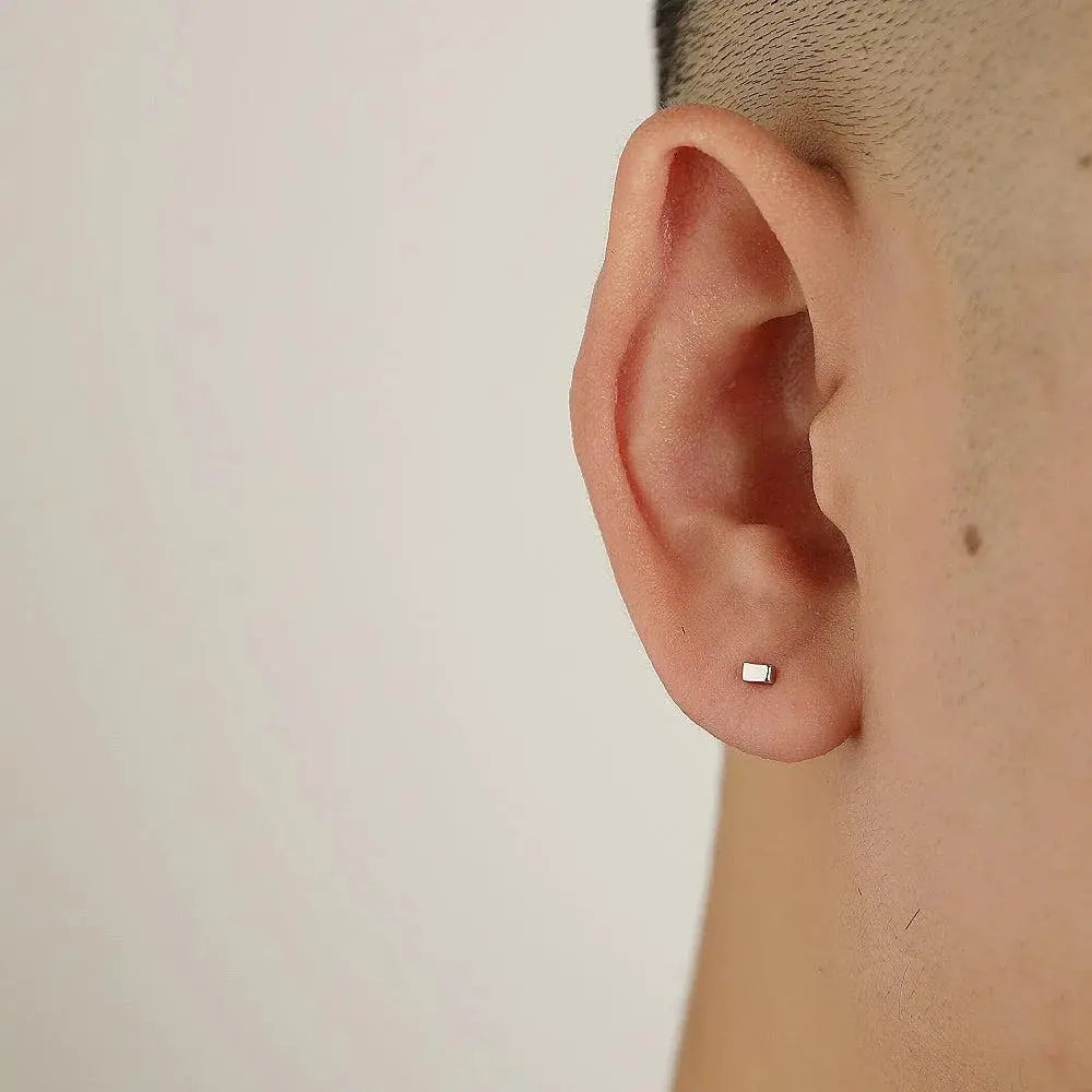 Square Metal Ear Studs ArtsKoreanMan