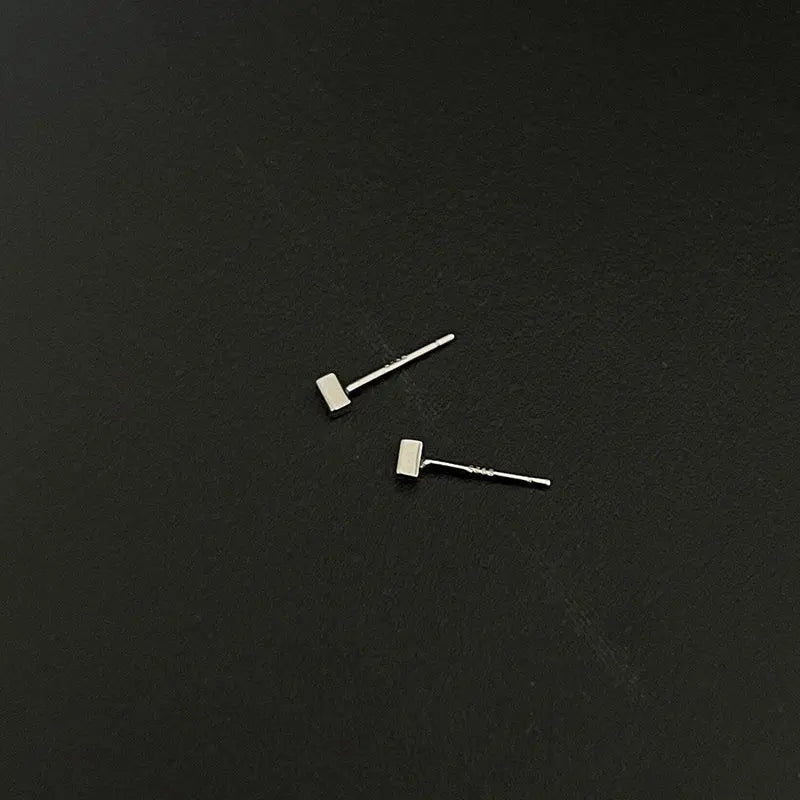 Square Metal Ear Studs ArtsKoreanMan