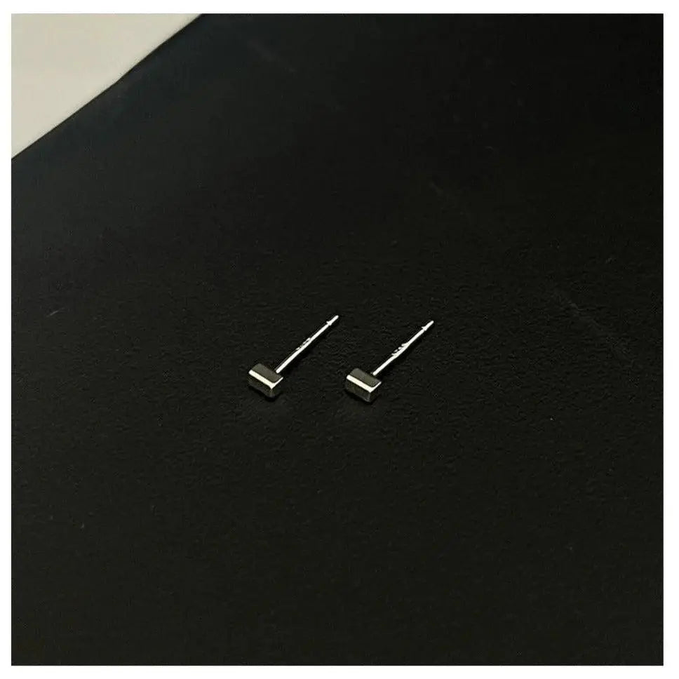 Square Metal Ear Studs ArtsKoreanMan