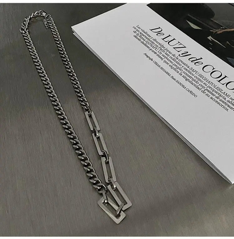 Square Stitching Cuban Chain Necklace ArtsKoreanMan