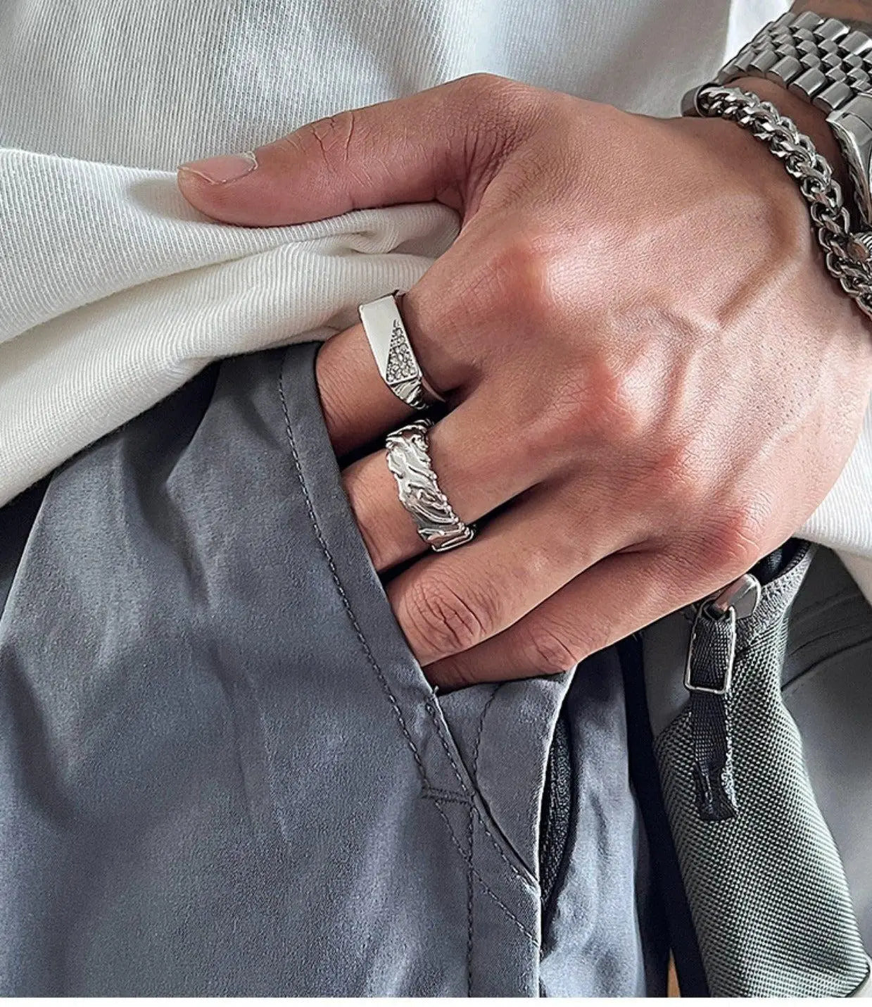 Square Zircon Ring ArtsKoreanMan