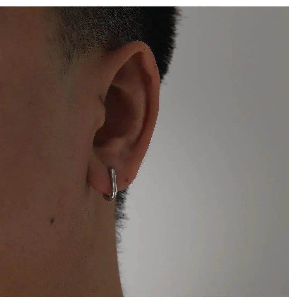 Sterling Silver U-Shaped Earrings ArtsKoreanMan