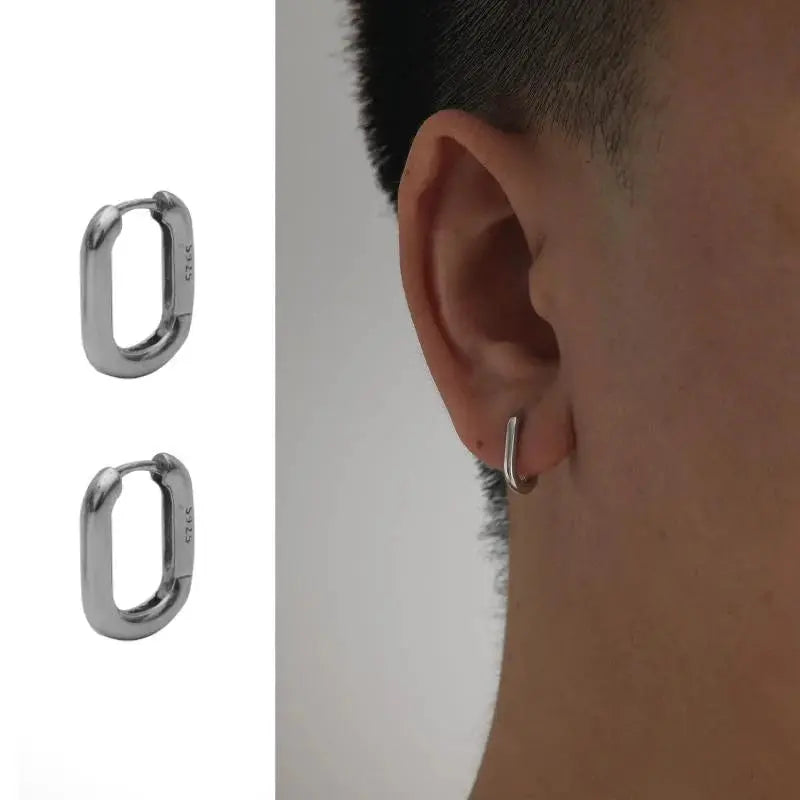 Sterling Silver U-Shaped Earrings ArtsKoreanMan