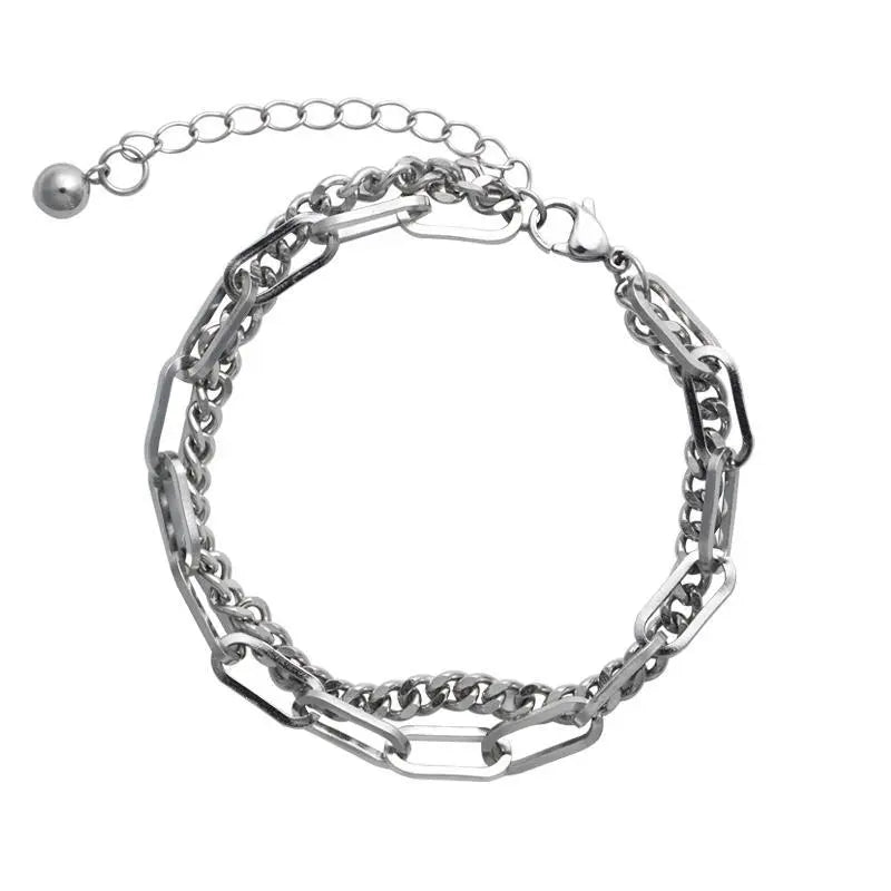 Stitching Double Layered Bracelet ArtsKoreanMan