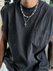 Stitching Green Beaded Necklace ArtsKoreanMan