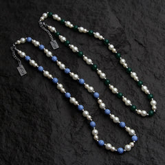 Stitching Green Beaded Necklace ArtsKoreanMan