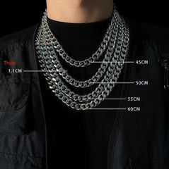 Thick Cuban Chain Necklace & Bracelet ArtsKoreanMan