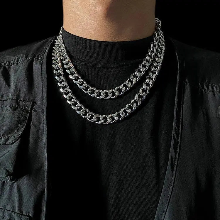 Thick Cuban Chain Necklace & Bracelet ArtsKoreanMan