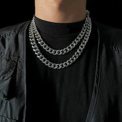 Thick Cuban Chain Necklace & Bracelet ArtsKoreanMan