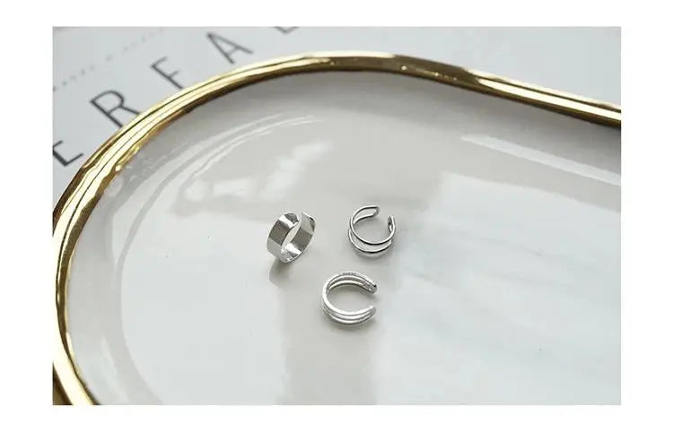 Three-Piece Silver Earring Clip ArtsKoreanMan