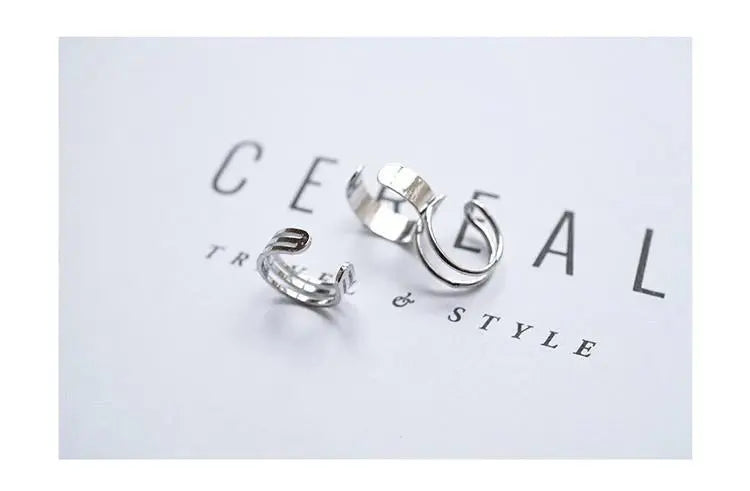 Three-Piece Silver Earring Clip ArtsKoreanMan