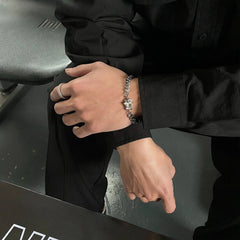 White Gem Cuban Chain Bracelet ArtsKoreanMan