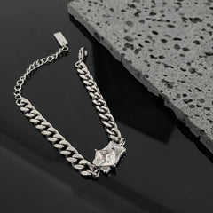 White Gem Cuban Chain Bracelet ArtsKoreanMan