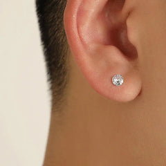 White Zircon Stud Earrings ArtsKoreanMan