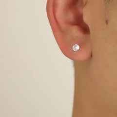 White Zircon Stud Earrings ArtsKoreanMan